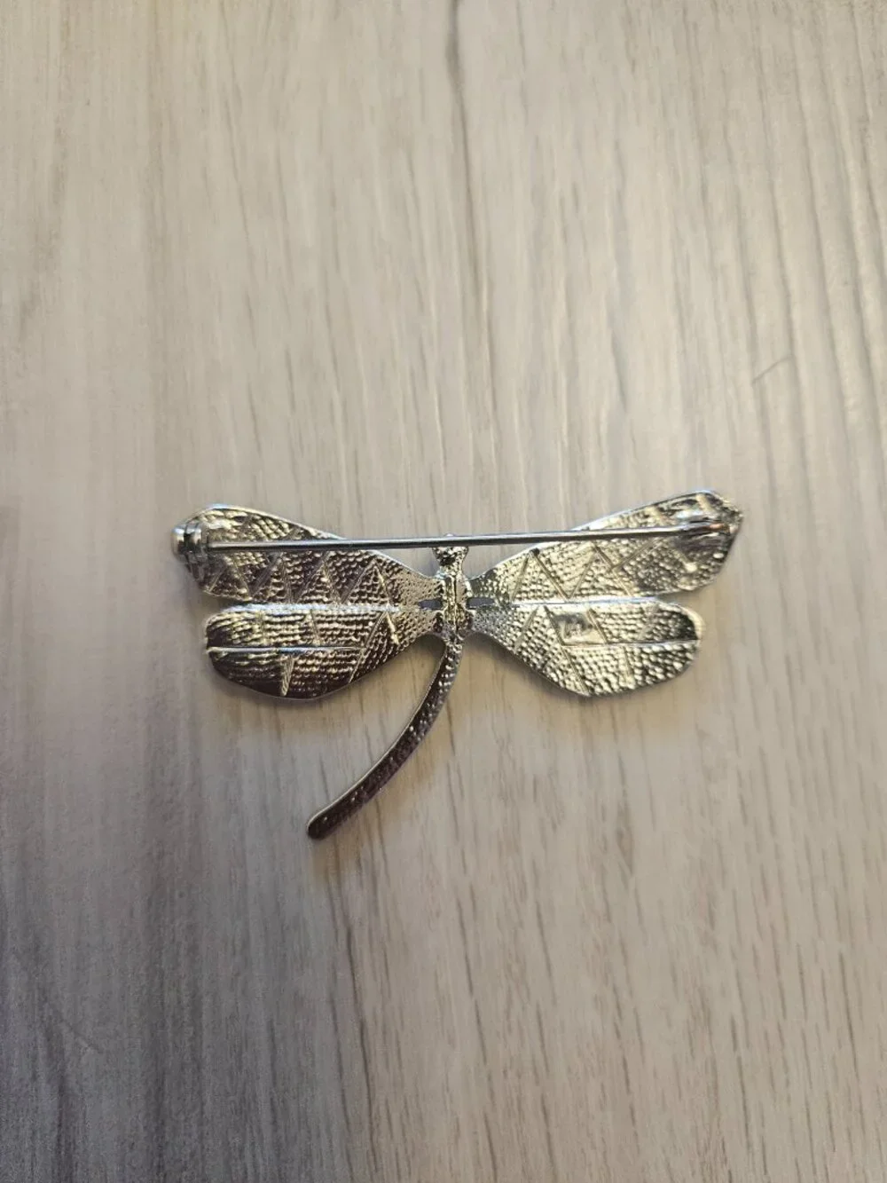 Liz Claiborne Signed Dragonfly Brooch Pin Colorful Mosaic Enamel Silver 2.25”